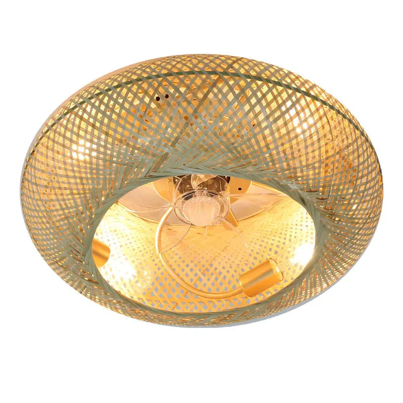 Silent Ceiling Fan Fans With Lights Remote Control Lamp 50cm Air Invisible Blades Retractable