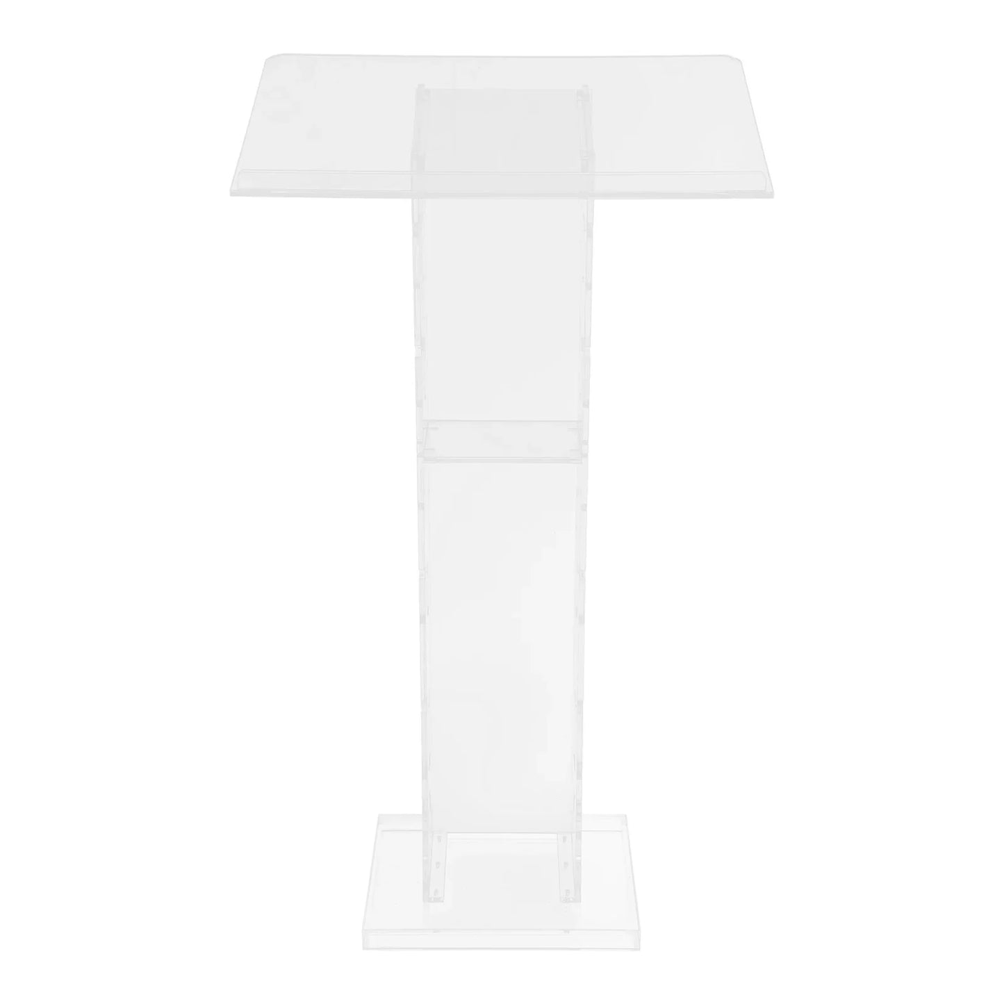 Acrylic Podium Floor Standing Clear Lecterns W/ Storage Shelf School Stand Desk Church Pulpit Office Lecture Table 43in H