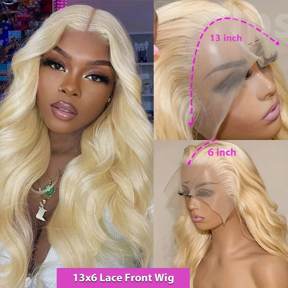 HD Transparent 30 40 Inch 13x6 Lace Frontal Wigs Human Hair Brazilian 150 Density Body Wave 13x5 Honey Blonde 613 Lace Front Wig