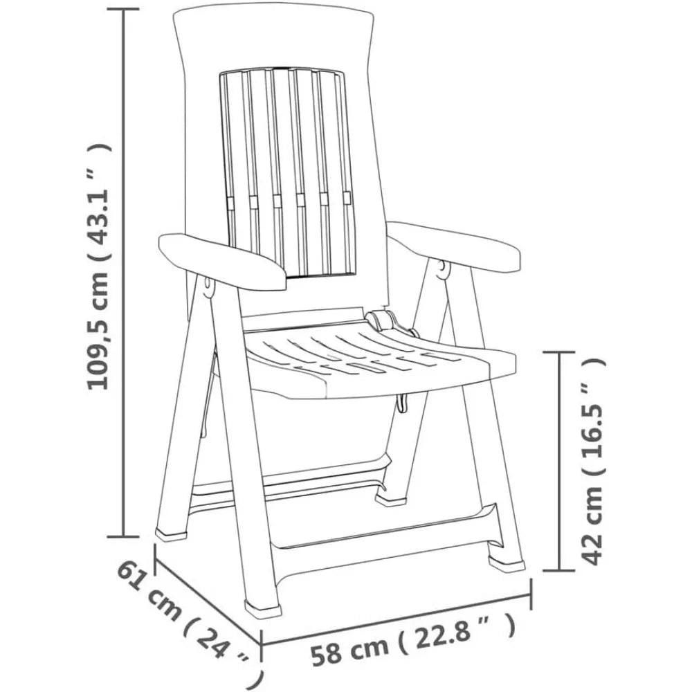 Adjustable Back Outdoor Foldable Plastic Garden Chair Patio Furniture Camping Picnic, Beach Chairs