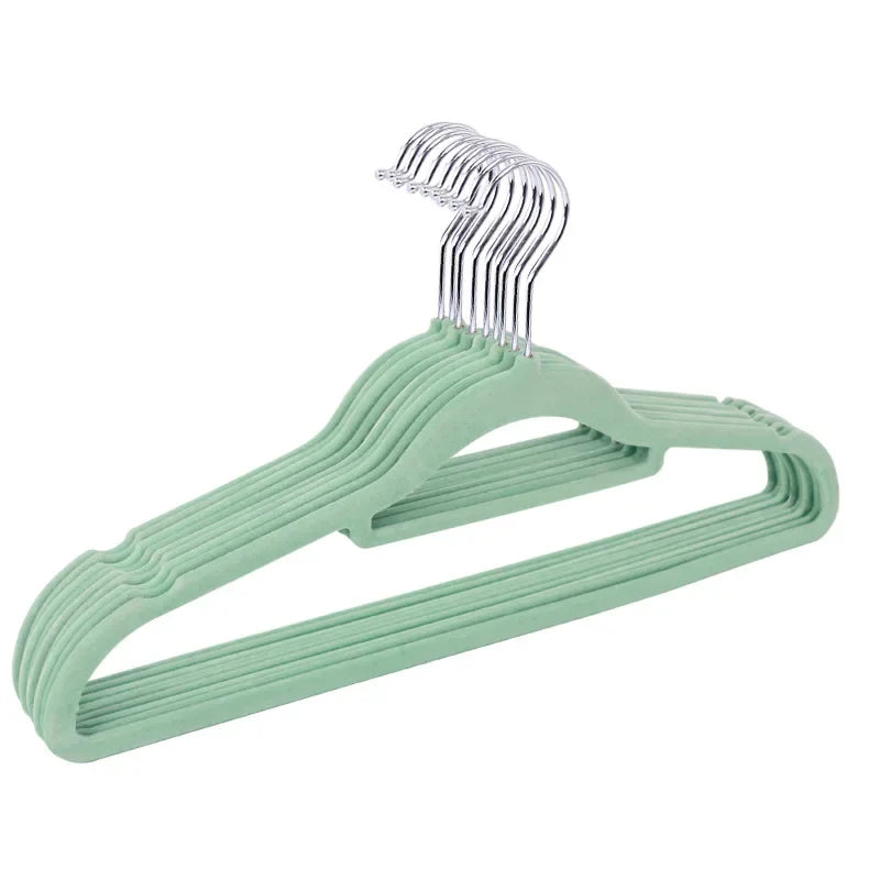 5/10/20pcs Clothes Coat Velvet Hangers Non Slip Luxury Flocked Trouser Skirt Storage Hook Hanger Closet Clothes Hangers
