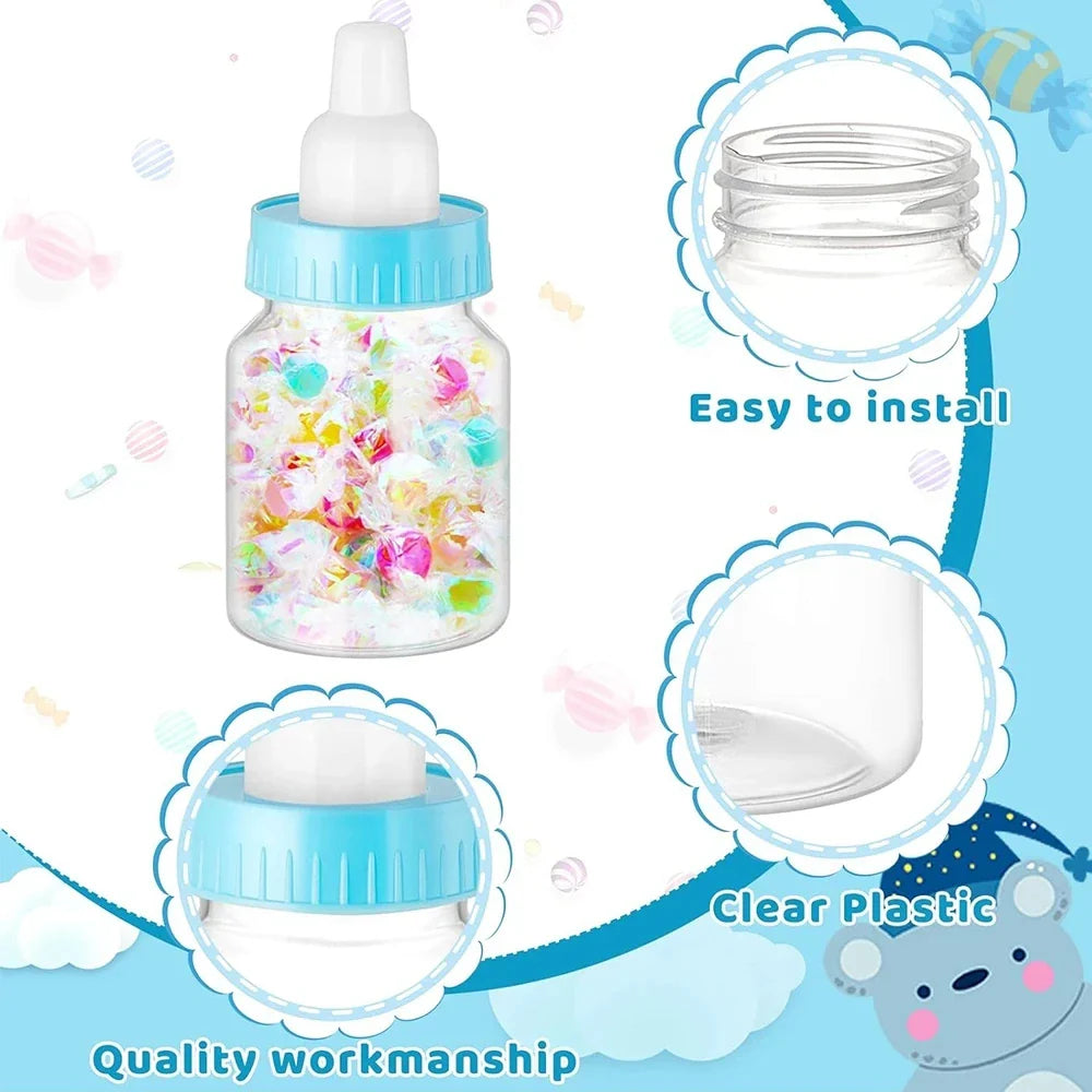 Mini Baby Bottle Party Favors 12 Pack - Food-Grade Plastic
