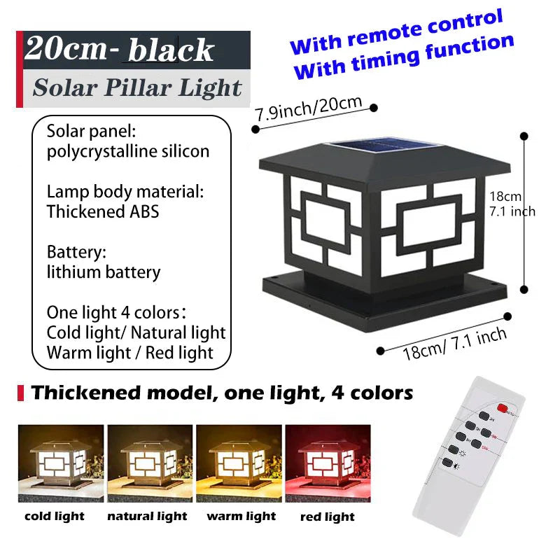 LED Solar Outdoor Light Pillar Solar Lights Waterproof
