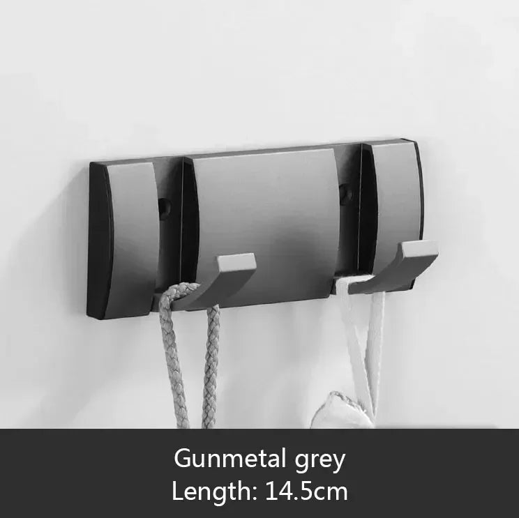 Bathroom Black Golden Hook Folding No Punch Installation Wall Mounted Rack Hooks Towel Clothes Holder Racks Hooks Bedroom