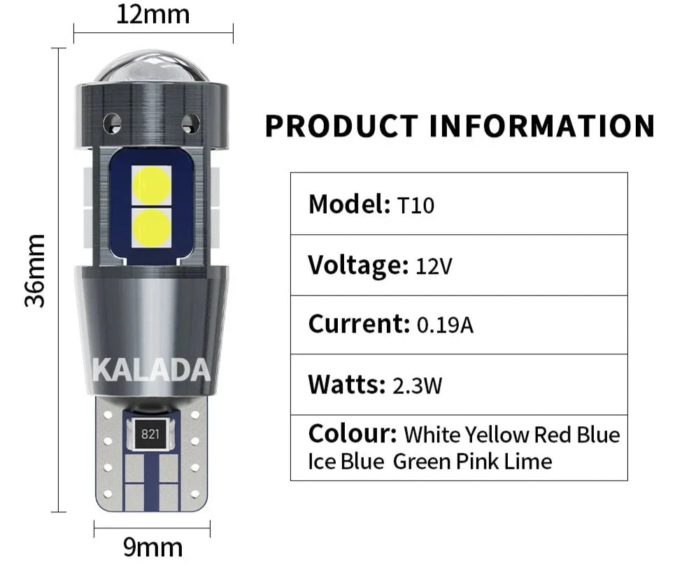 2x High Quality W5W T10 LED CANBUS