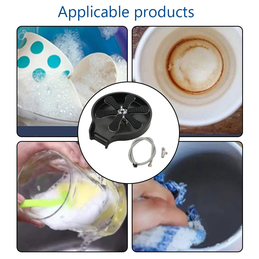 Stainless Steel Cup Washer Bar Glass Rinser Automatic High Pressure Glass Cup Washer Kitchen Sink Beer Milk Tea Cup Cleaner