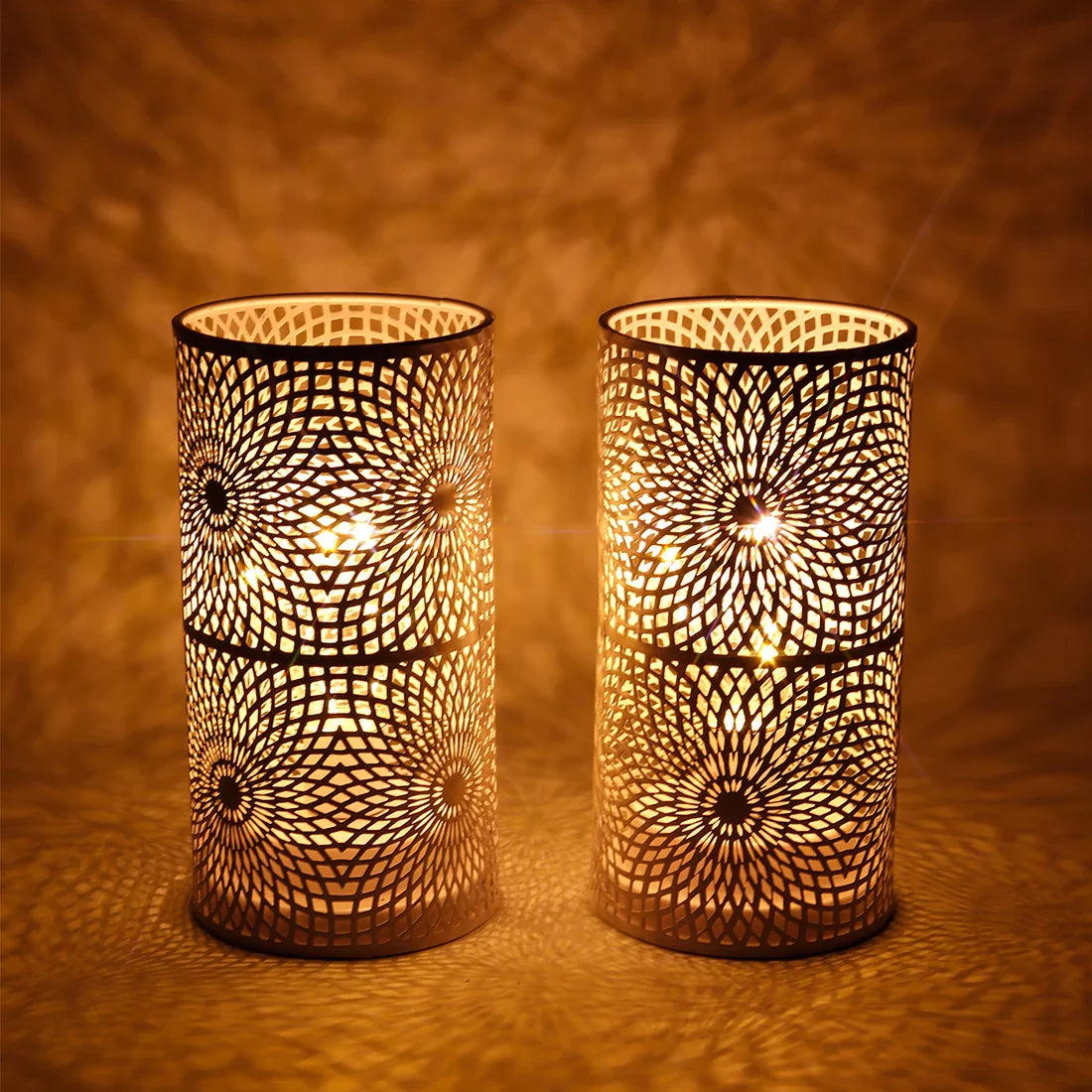 2Pcs/set  Battery Powered Table Lamp Modern Cylinder Lamp