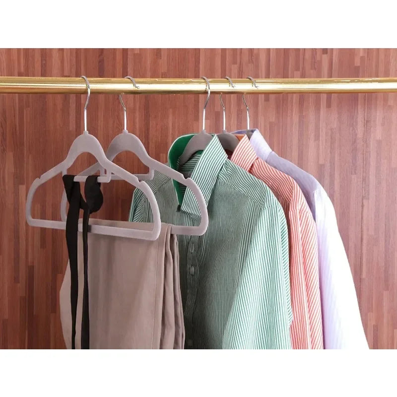 5/10/20pcs Clothes Coat Velvet Hangers Non Slip Luxury Flocked Trouser Skirt Storage Hook Hanger Closet Clothes Hangers