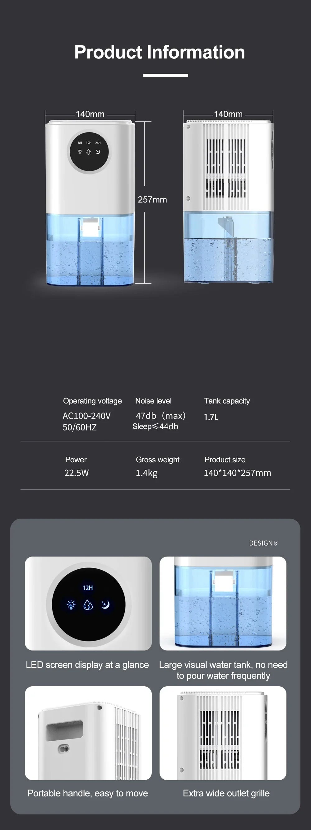 Bedroom dehumidifier moisture absorption dehumidification dryer household dehumidifier basement small dehumidifier