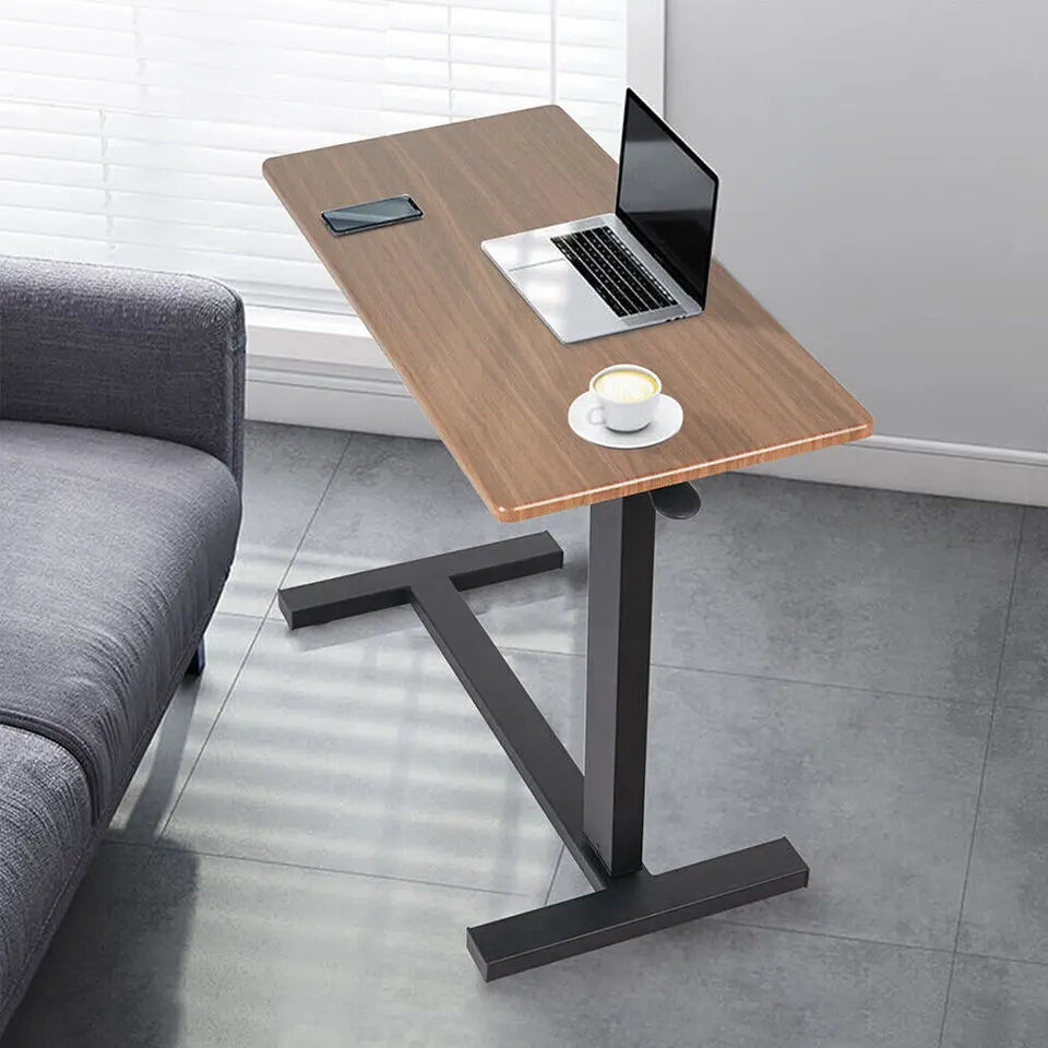 Adjustable Rolling Cart Overbed Bedside Table Laptop Desk Medical Home Bed Food Tray Hospital Bed End Table