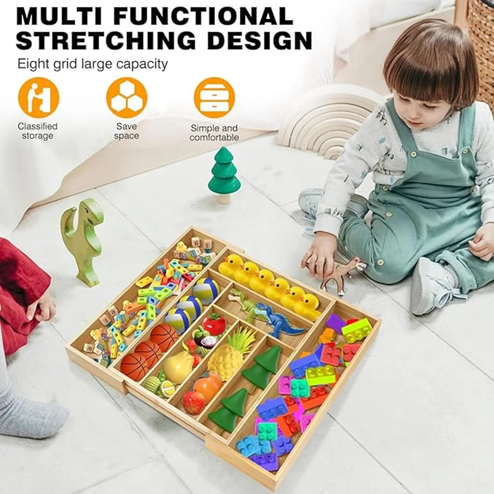 Bamboo Cutlery Expandable Divide Storage Trays Rack Neat Elegant Kitchen Drawer Organizer Furniture Accessories ，Picnicking out