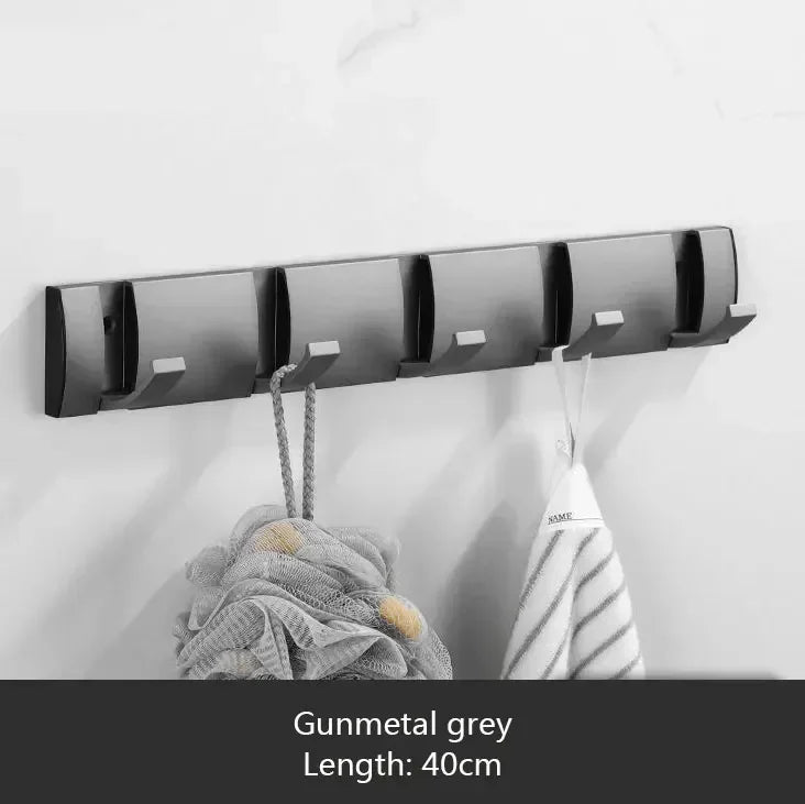 Bathroom Black Golden Hook Folding No Punch Installation Wall Mounted Rack Hooks Towel Clothes Holder Racks Hooks Bedroom