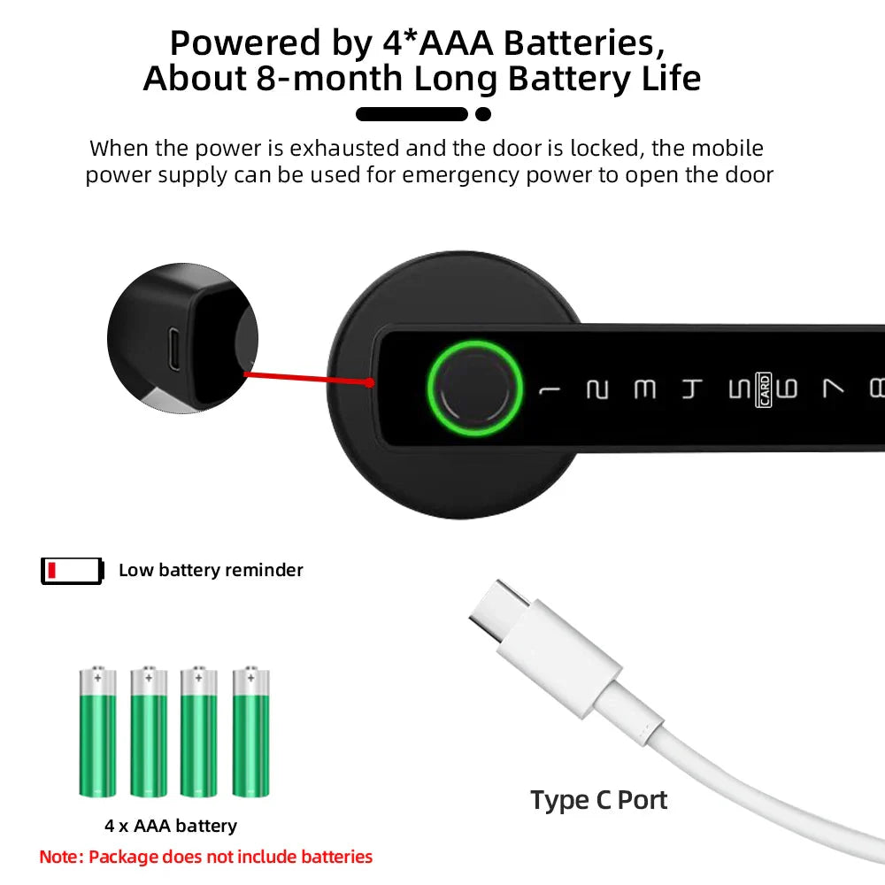 BLE Fingerprint Door Lock Digital Electronic Lock with Password/Key/IC Card/ Smart Life