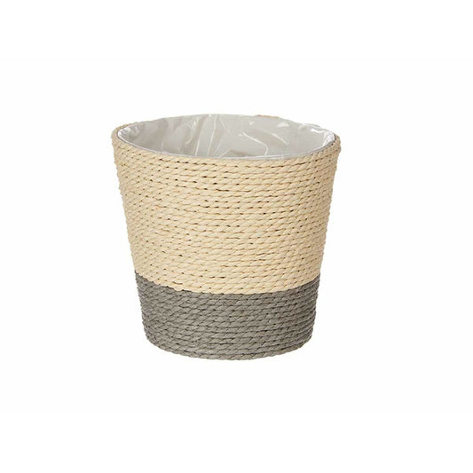 Planter Ibergarden Grey Rope Plastic 14 x 12,5 x 14 cm 14 x 13 x 14 cm (24 Units)
