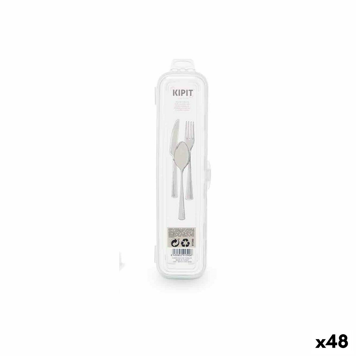 Case Pieces of Cutlery Travel Transparent (48 Units)