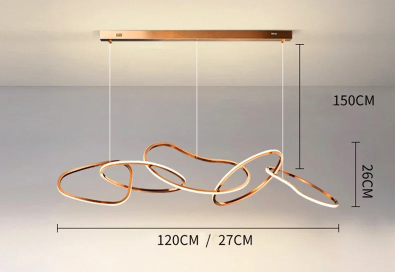 Modern Simplicity Circle LED Pendant Lights for Dining Living Home Decor Hanging Ring Chandelier Lamp Fixture