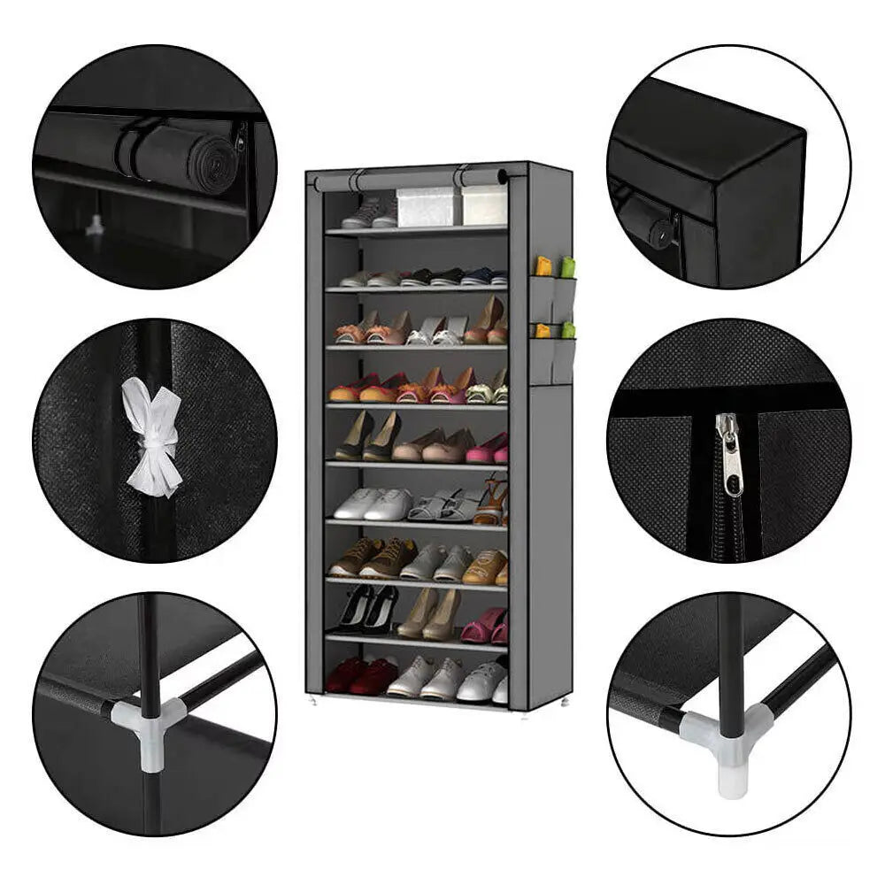 7/10Tier Dustproof Shoe Cabinet Multilayer Minimalist Nonwoven Shoe Rack Organizer Home Furniture Space-saving Organizer