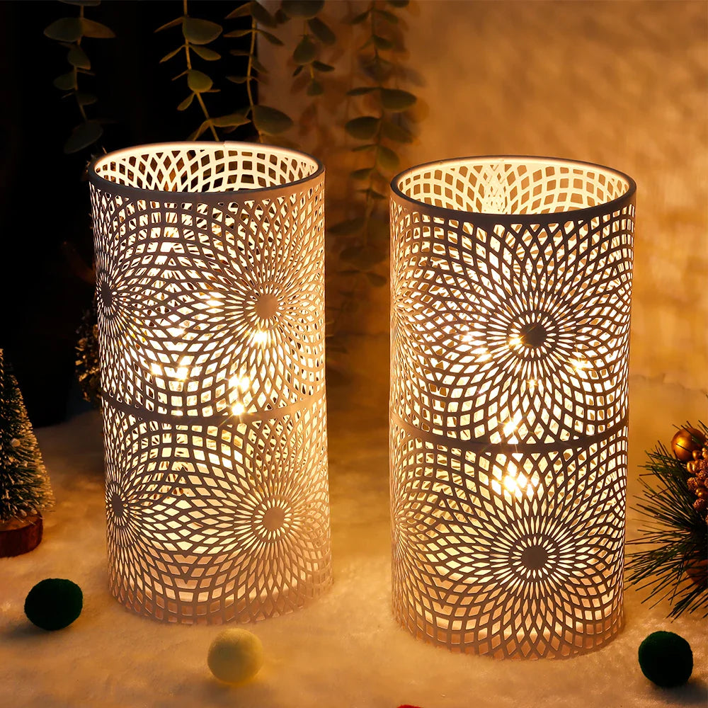 2Pcs/set  Battery Powered Table Lamp Modern Cylinder Lamp