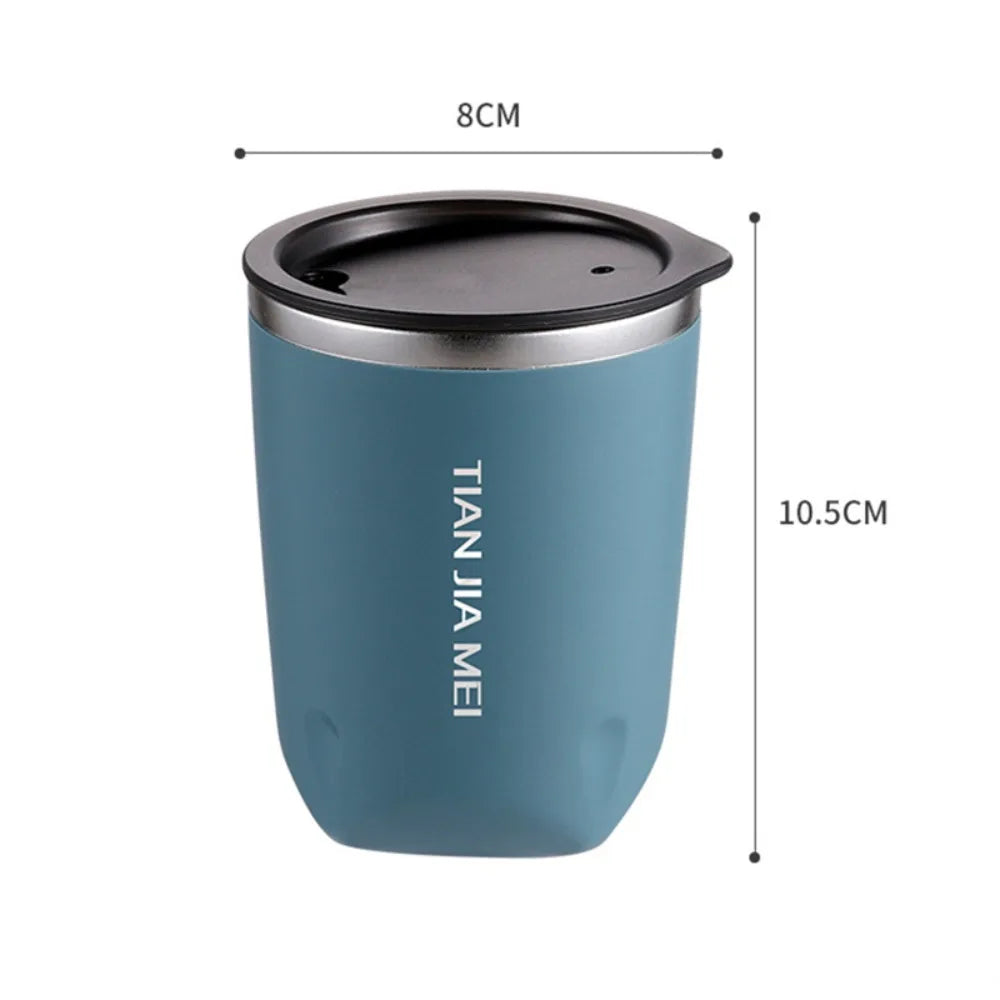 300ml Stainless Steel Coffee Mugs Thermos Cup Tea Coffee Water Cup Vacuum Insulated Travel Mug Car Mugs Household Office Mug