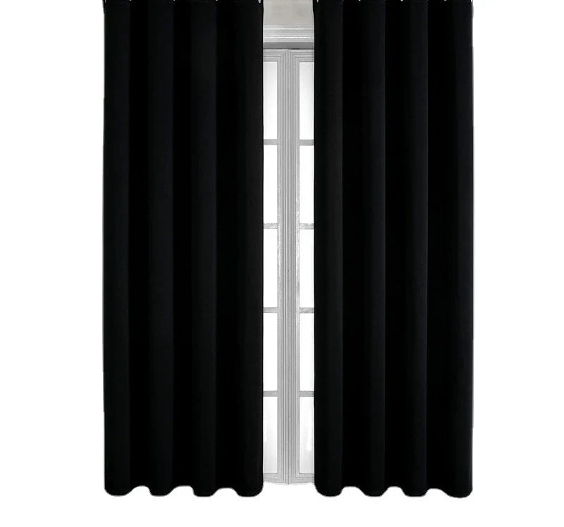 Black High Blackout  Curtains for Living Room Finished Window Curtains for Bedroom