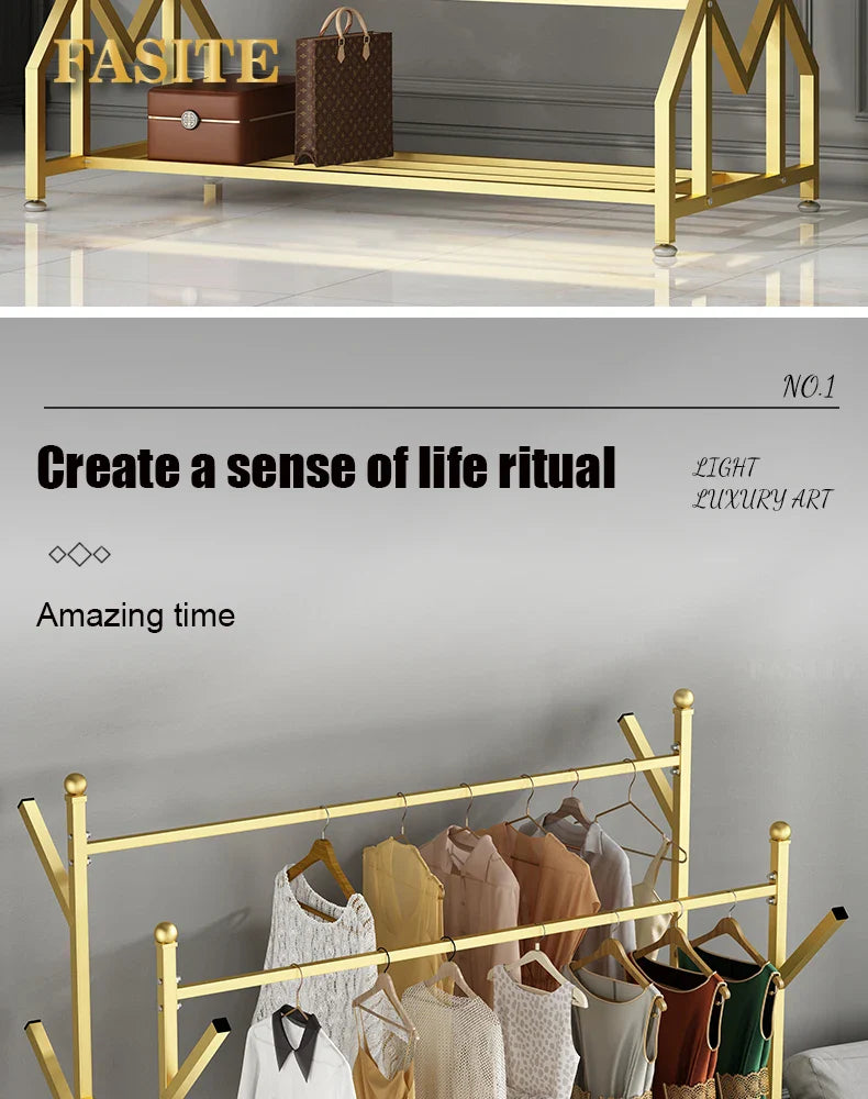Hanger Clothing Garment Rack Clothes Wardrobes Heavy Duty Rolling Clothes Organizer with Wheel Perchero Coat Standing Coat Rack
