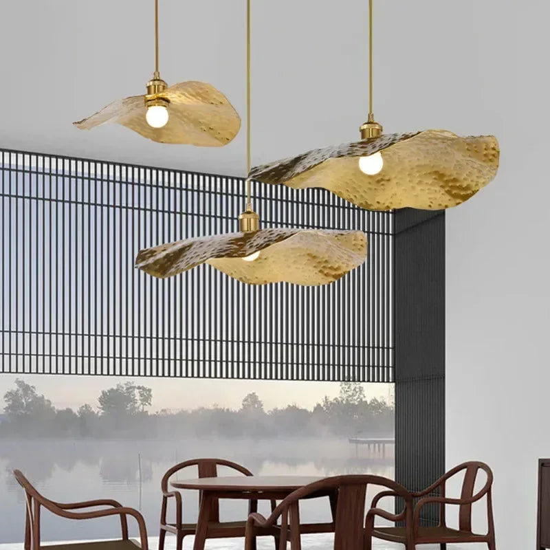 Lotus Leaf Chandelier Kitchen Retro Creative Light
