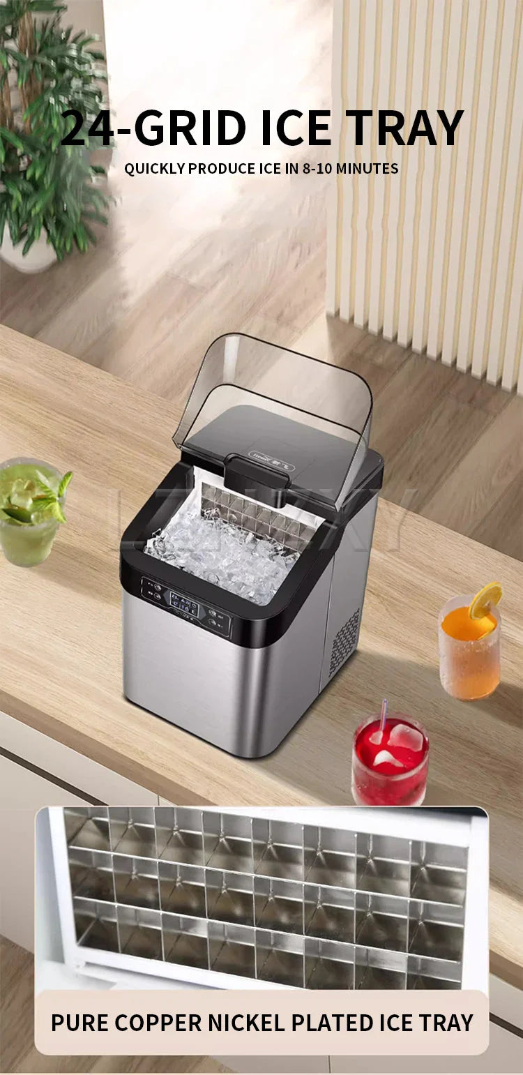 Commercial ice machine small household 30 kg desktop square ice milk tea shop dormitory night market stall ice machine