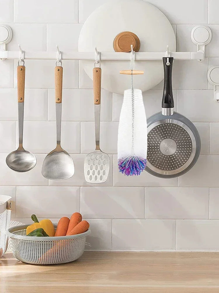 Bottle Brush for Soda Glass Bottles, Gentle Scratch-Free Nylon Bristles, Baby Bottle Cleaner, Glass Carafe for Drinking Bottles