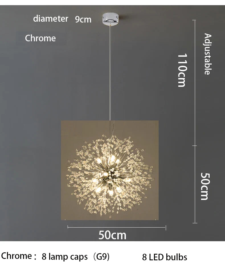 Modern Sky Star Fireball Crystal Pendant LED Lighting