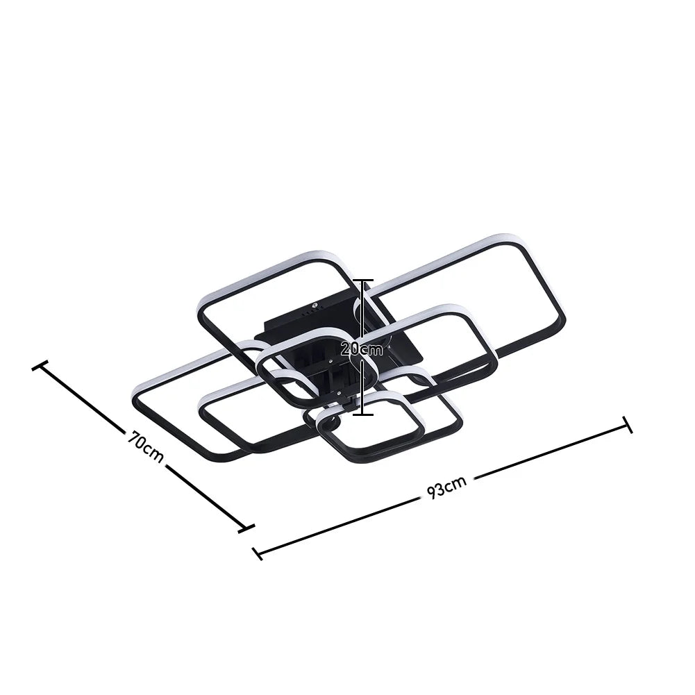 KOMORE Contemporary LED Energy-efficient Semi Flush Ceiling Light,  White / Stepless Dimming