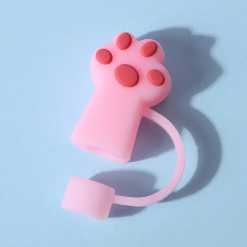 6Pcs Silicone Cat Paw Straw Covers Dust-Proof Cat Paw Straw Caps Cat Paw Straw Toppers for Stanley 30/40oz Tumbler Accessories