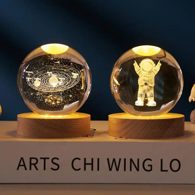 3D Crystal ball Planet Night Light