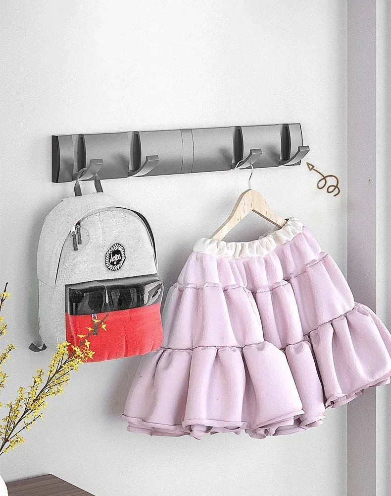 Bathroom Black Golden Hook Folding No Punch Installation Wall Mounted Rack Hooks Towel Clothes Holder Racks Hooks Bedroom