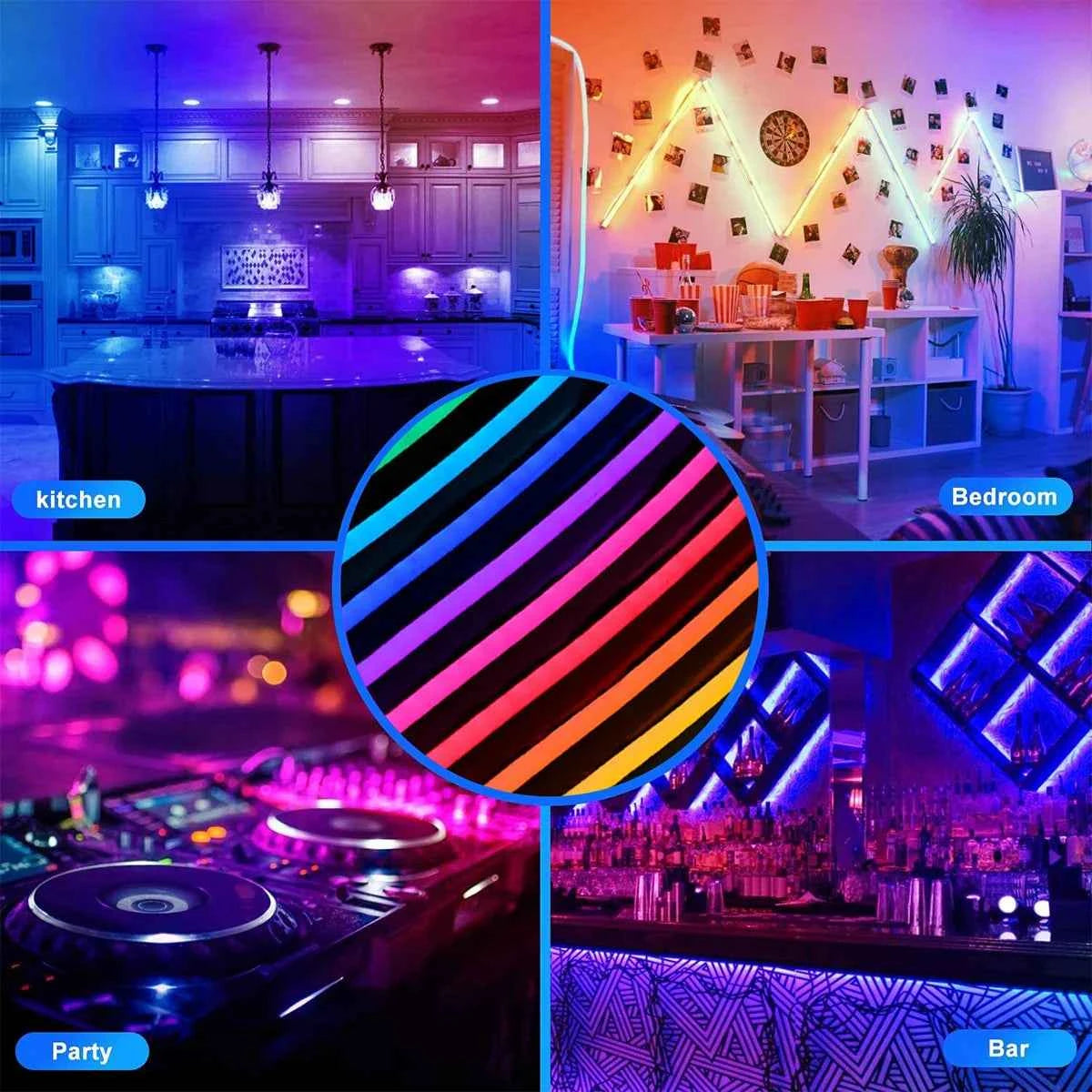 3M/5M RGB Remote Control LED Neon Light Strip – USB Flexible Waterproof Neon Light for Party, Bedroom, and Decorative Lighting