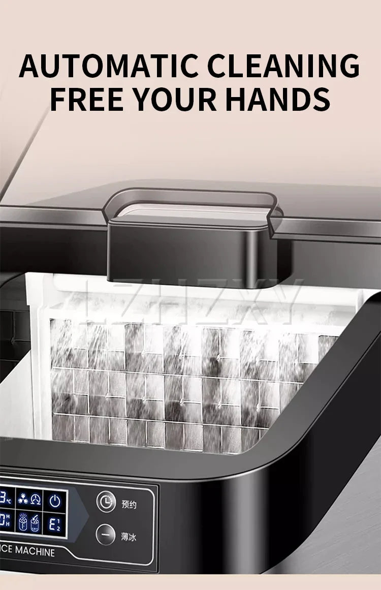 Commercial ice machine small household 30 kg desktop square ice milk tea shop dormitory night market stall ice machine