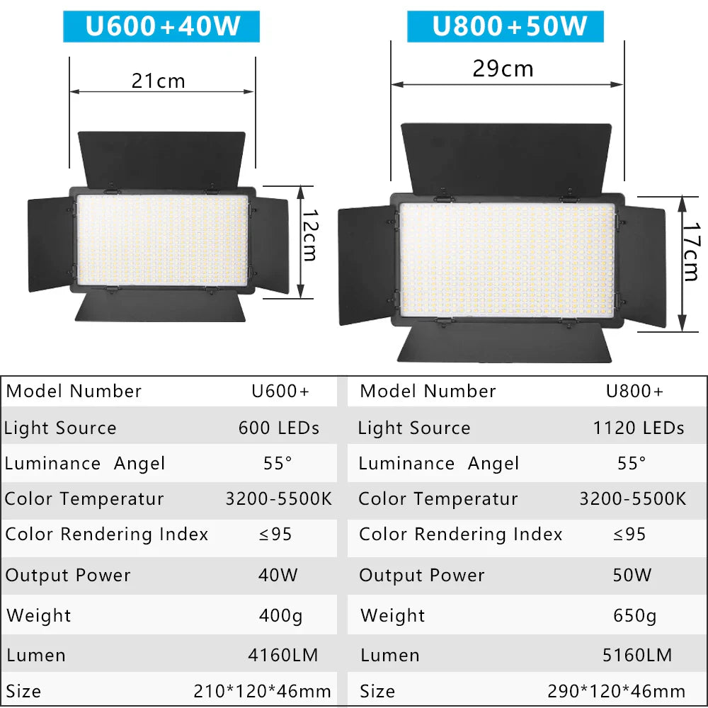 LED Video Light Photo Studio Lamp Bi-Color 2500K-8500k