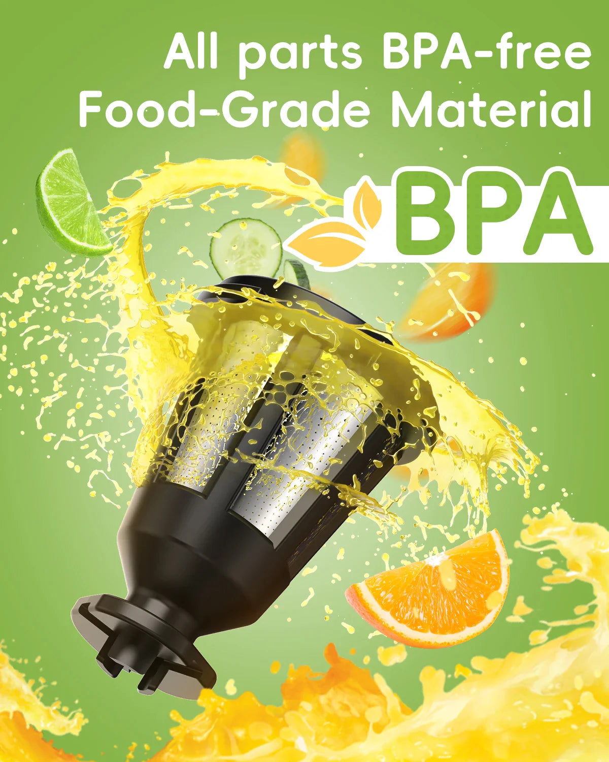 BioloMix Cold Press Juicer,Slow Masticating Juicer Machines with Reverse Function,High Juice Yield, Easy to Clean Brush & Quiet