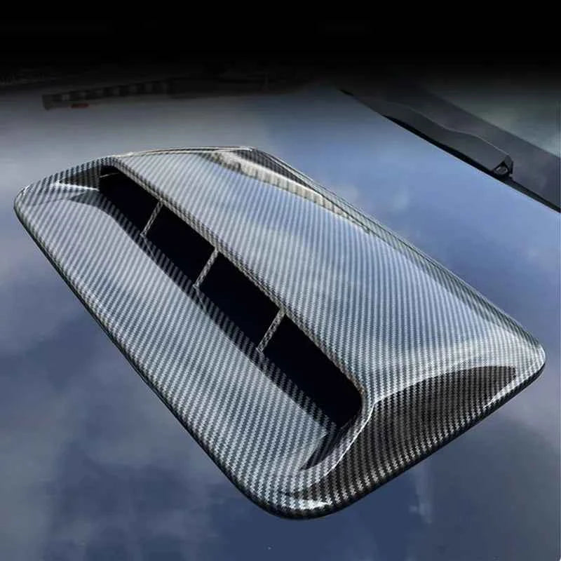 40cm Universal Car Air Flow Decorative Intake Hood Scoop Bonnet Vent Sticker Cover Hood Geared to fit any FLAT Hood Vehicle