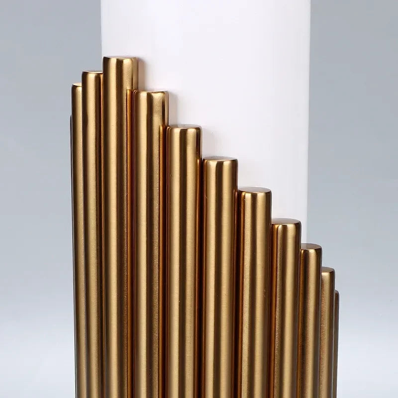 Designer's Luxury LED Desk Lamp Marble Fabric Lampshade