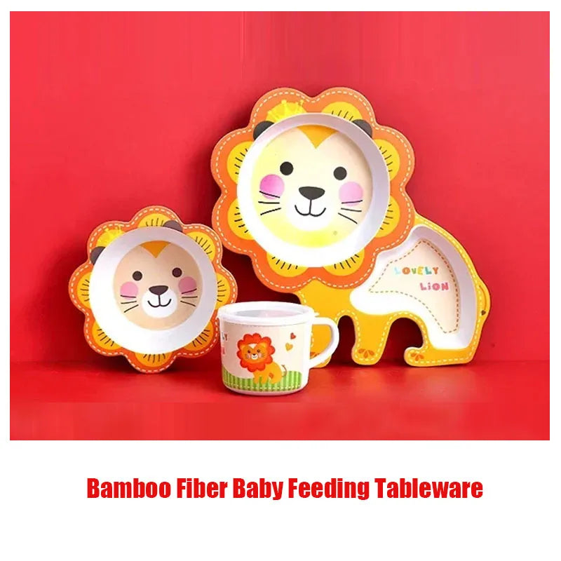 Bamboo Baby Feeding Bowl Set – Natural Fiber Eco-Friendly Tableware