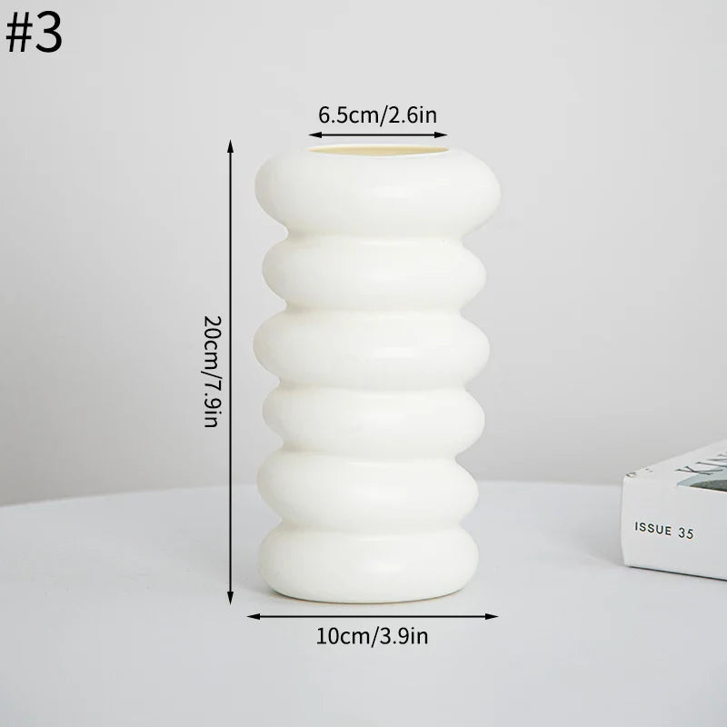 1PC Plastic Spiral White Vase Hydroponic Pot