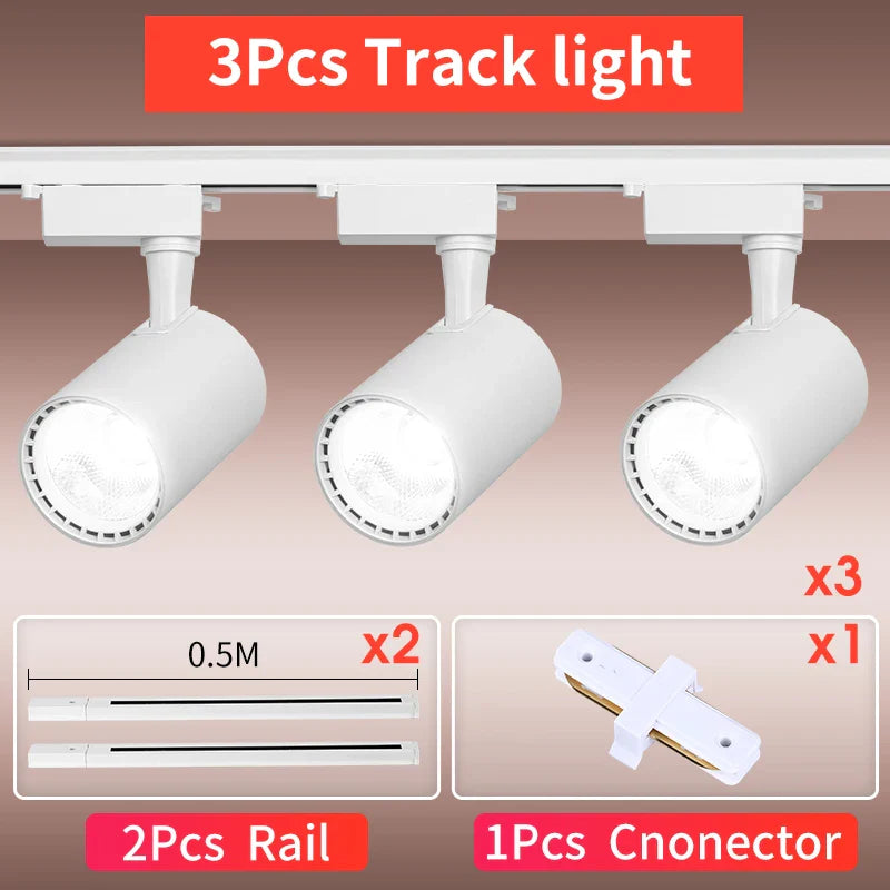 Whole Set 220V Led Track Light Fixture Rail Lighting System