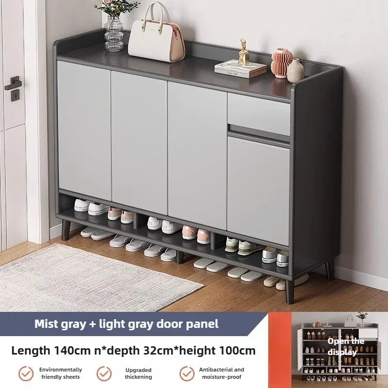 Corridor Shoe Cabinet At The Entrance of The Home Corridor Indoor Entrance Door Entrance Cabinet New Solid Wood Rack Shoe Shelf