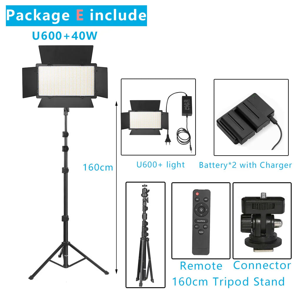 LED Video Light Photo Studio Lamp Bi-Color 2500K-8500k