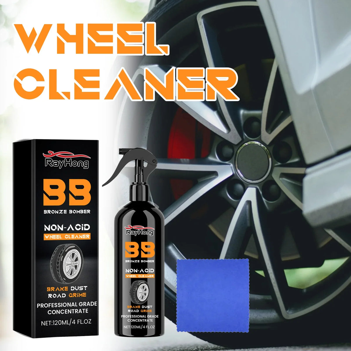 Rayhong Tire & Surface Cleaner 120ml Car Tire Restoration & Rust Removal Spray