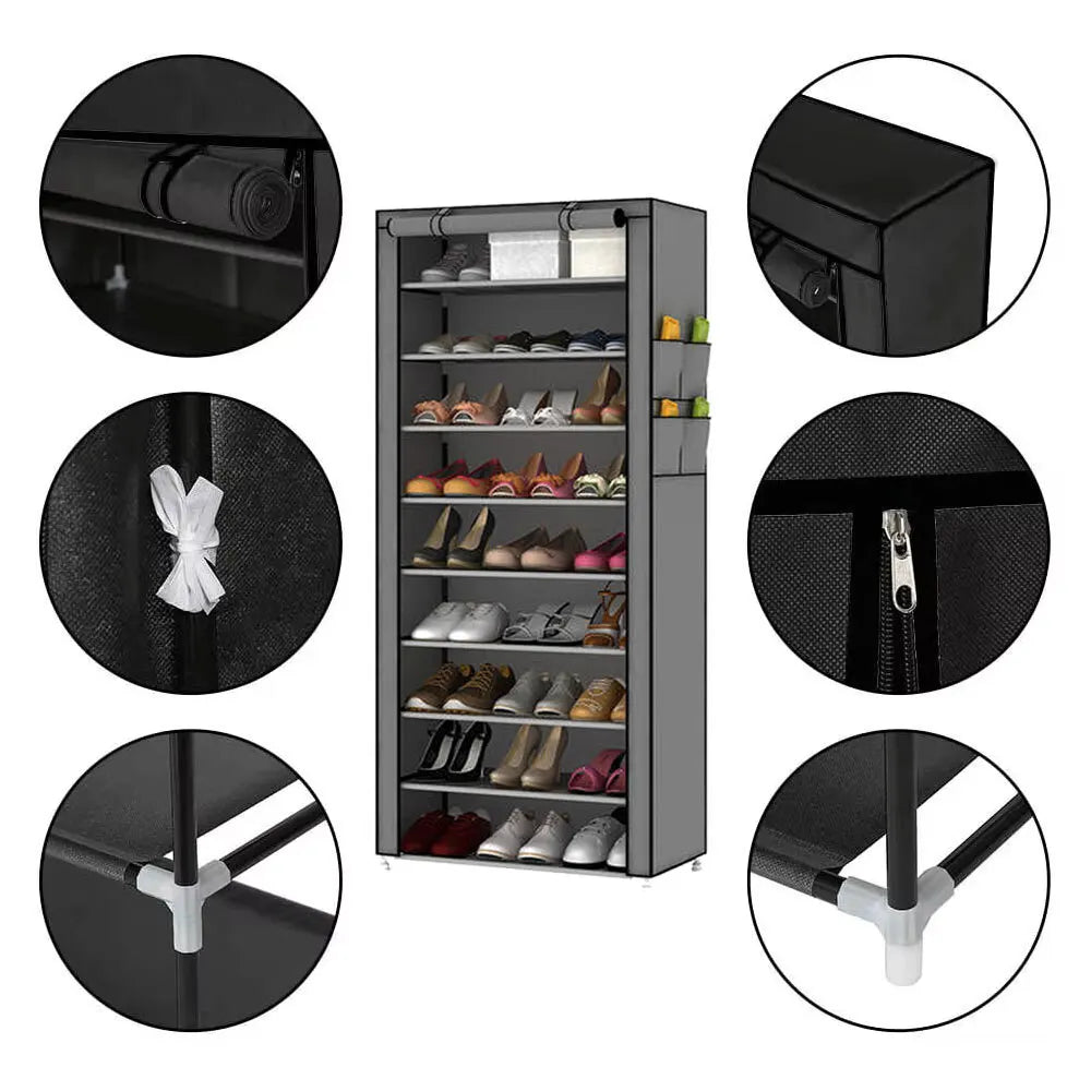 7/10Tier Dustproof Shoe Cabinet Multilayer Minimalist Nonwoven Shoe Rack Organizer Home Furniture Space-saving Organizer