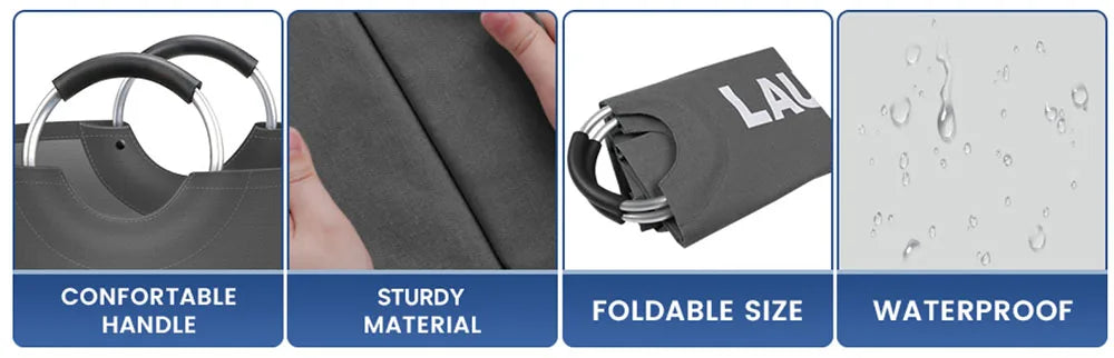 90L Large Laundry Basket, Collapsible Laundry Bag, Freestanding Tall Clothes Hamper, Foldable Washing Bin,Toy storage ,Pouch