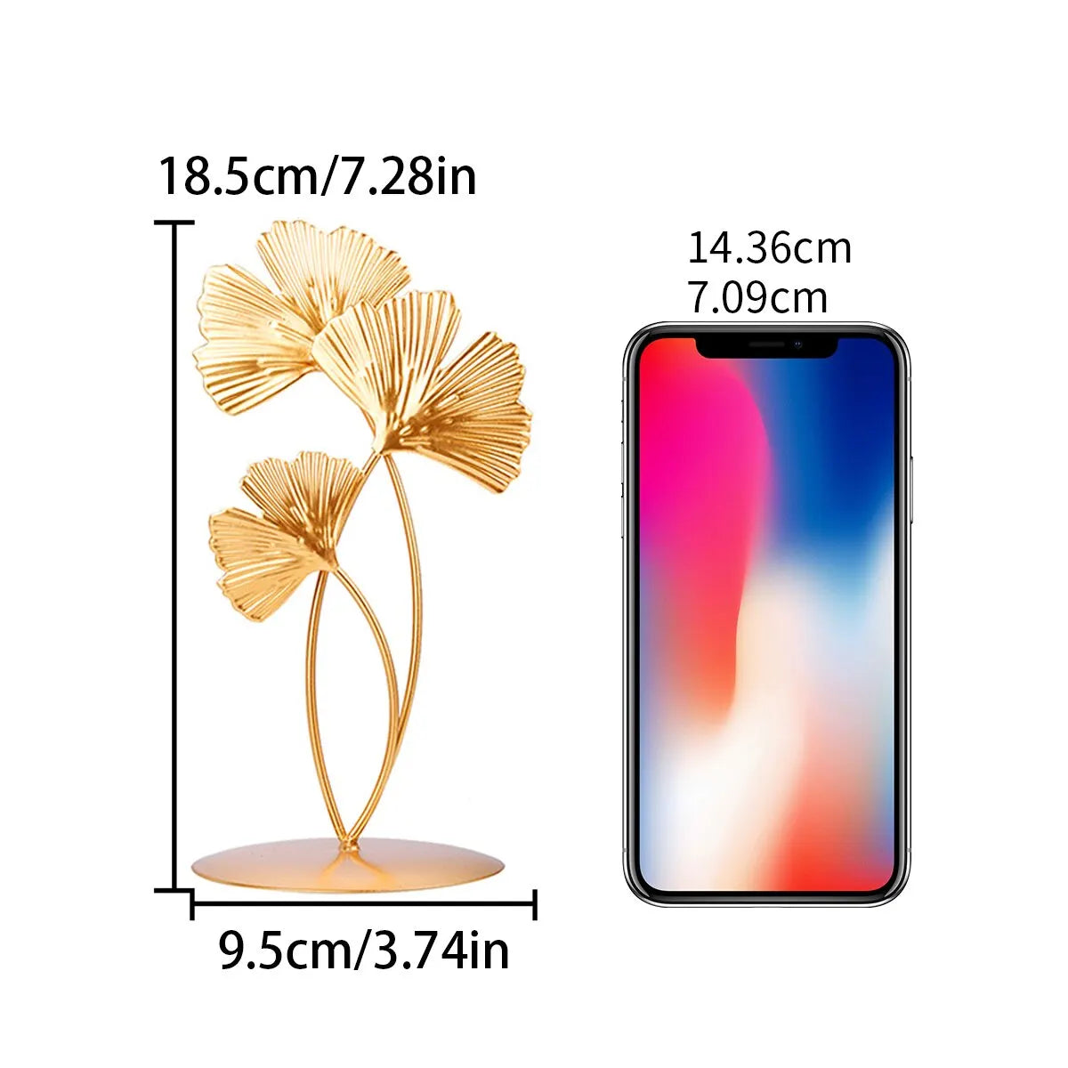 1pc Gold Ginkgo Leaf metal Crafts Decoration
