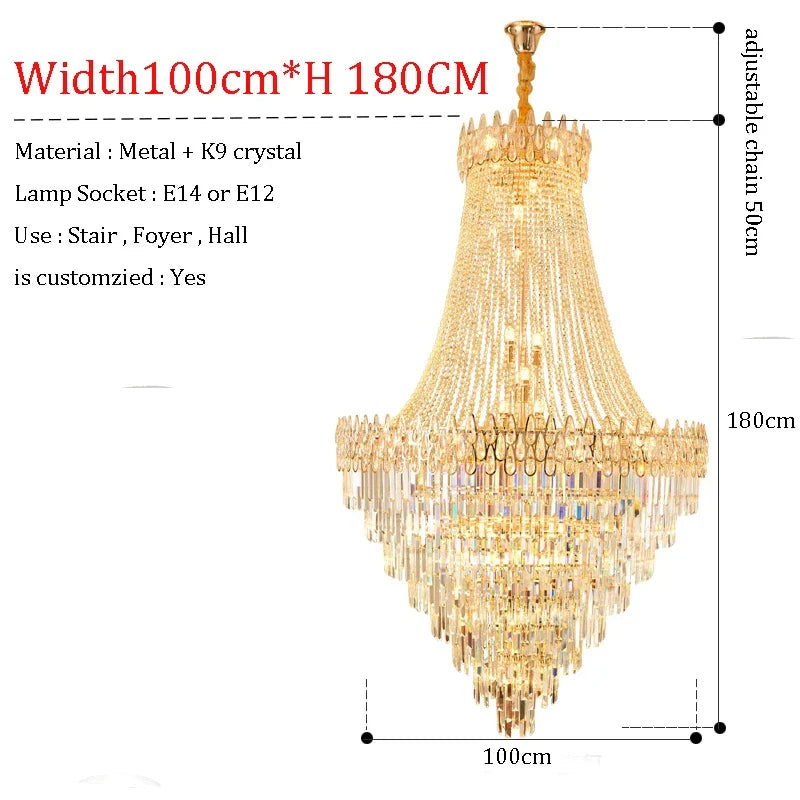 Modern Crystal Chandelier Wedding Hall Villa Hotel Hall Living Room