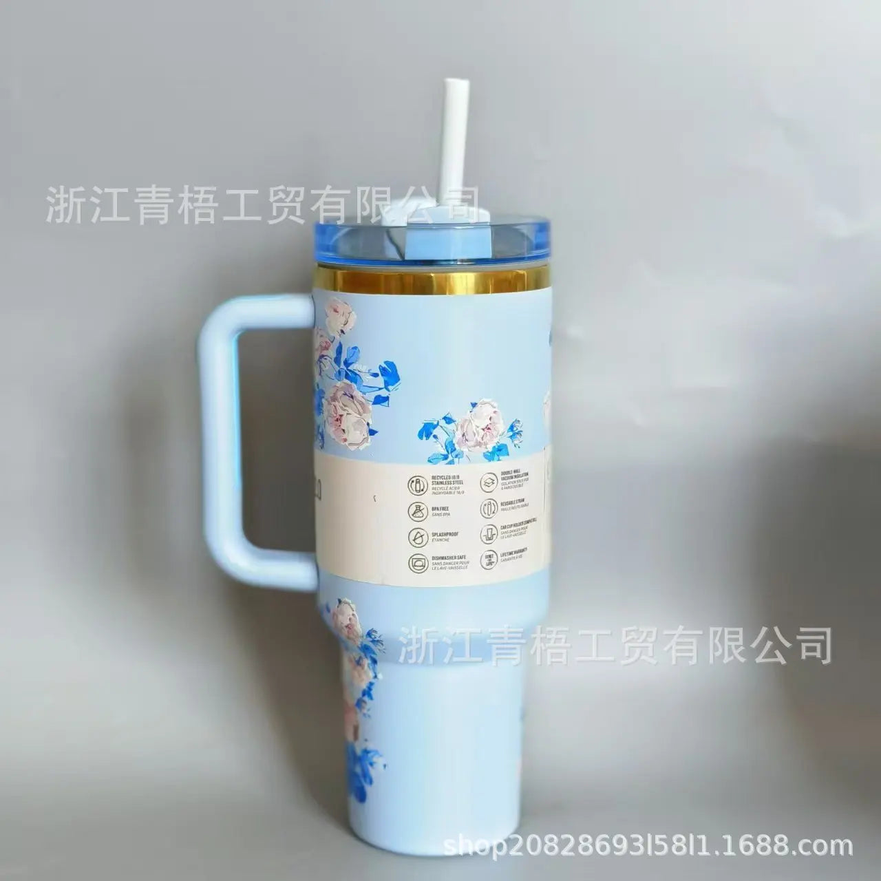 Big sale 40oz Thermal Coffee Cup with Straw Stainless Steel Vacuum Insulated Tumbler 40oz Thermal Iced Travel Cup for Outdoor